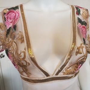 NWT WOW COUTURE low cut crystal white dress